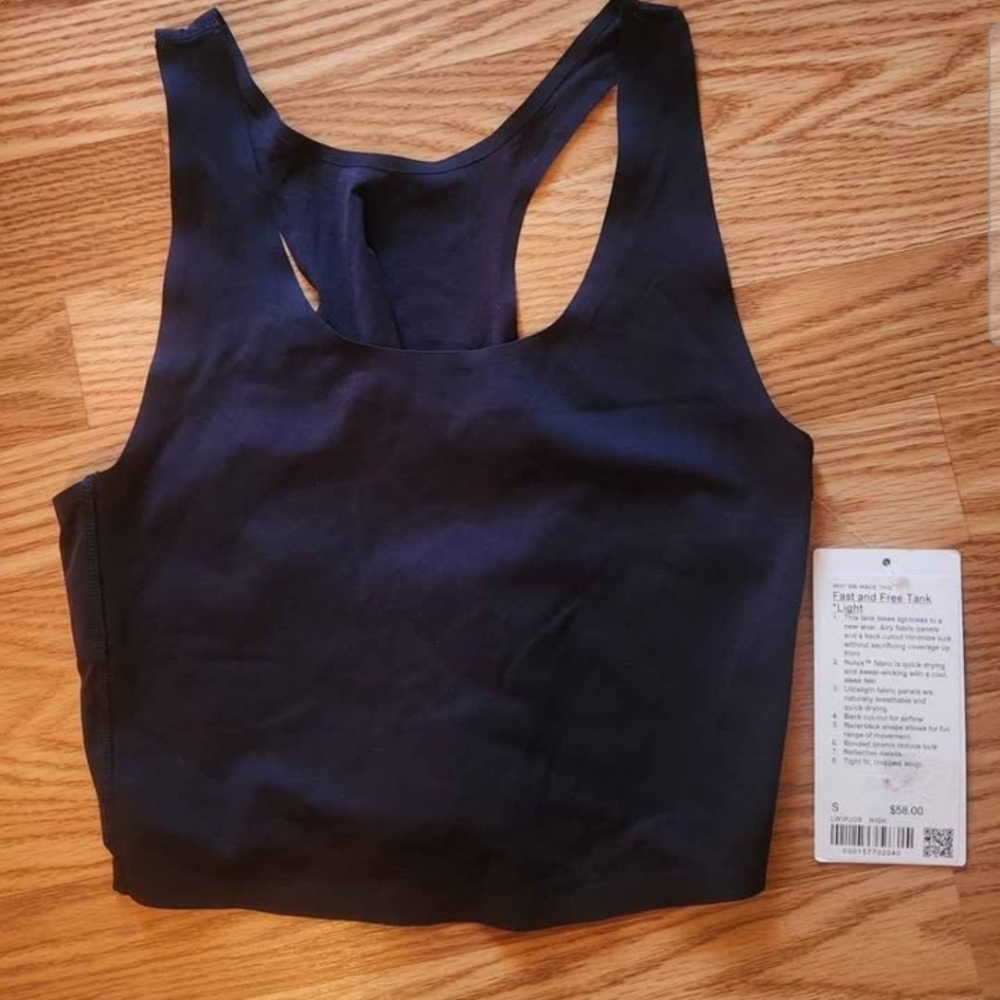 NWT Lululemon Fast And Free Tank Light Size S